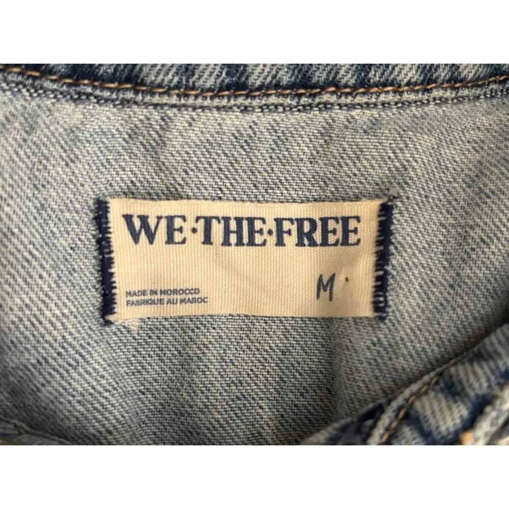 Free People We The Free Marci Cuffed Denim Romper, size M, NWT